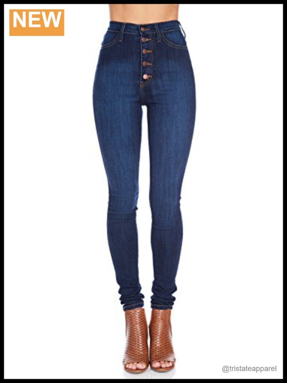 High Waisted Skinny Jeans Super Stretch 5 Button Fly Slim Fit Casual Pants